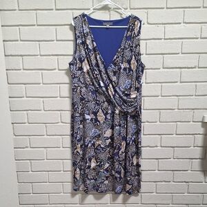 Roz & Ali Elegant Blue Snakeprint Sleeveless Business/ Formal Dress. Sz 20